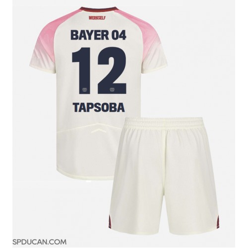 Dječji Nogometni Dres Bayer Leverkusen Edmond Tapsoba #12 Gostujuci 2025-26 Kratak Rukav (+ Kratke hlače)